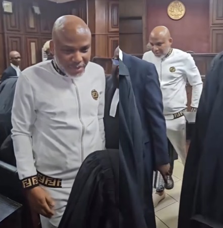 Video of IPOB Leader, Nnamdi Kanu, In Court This Morning