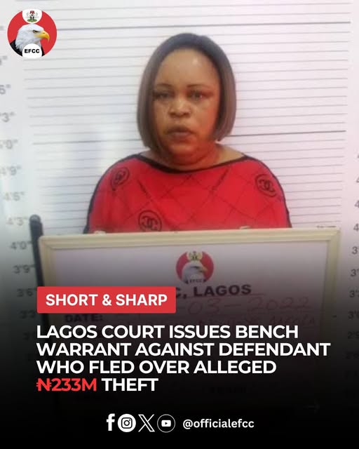 Lagos Court Declares Lady Wanted Over Alleged N233m Theft